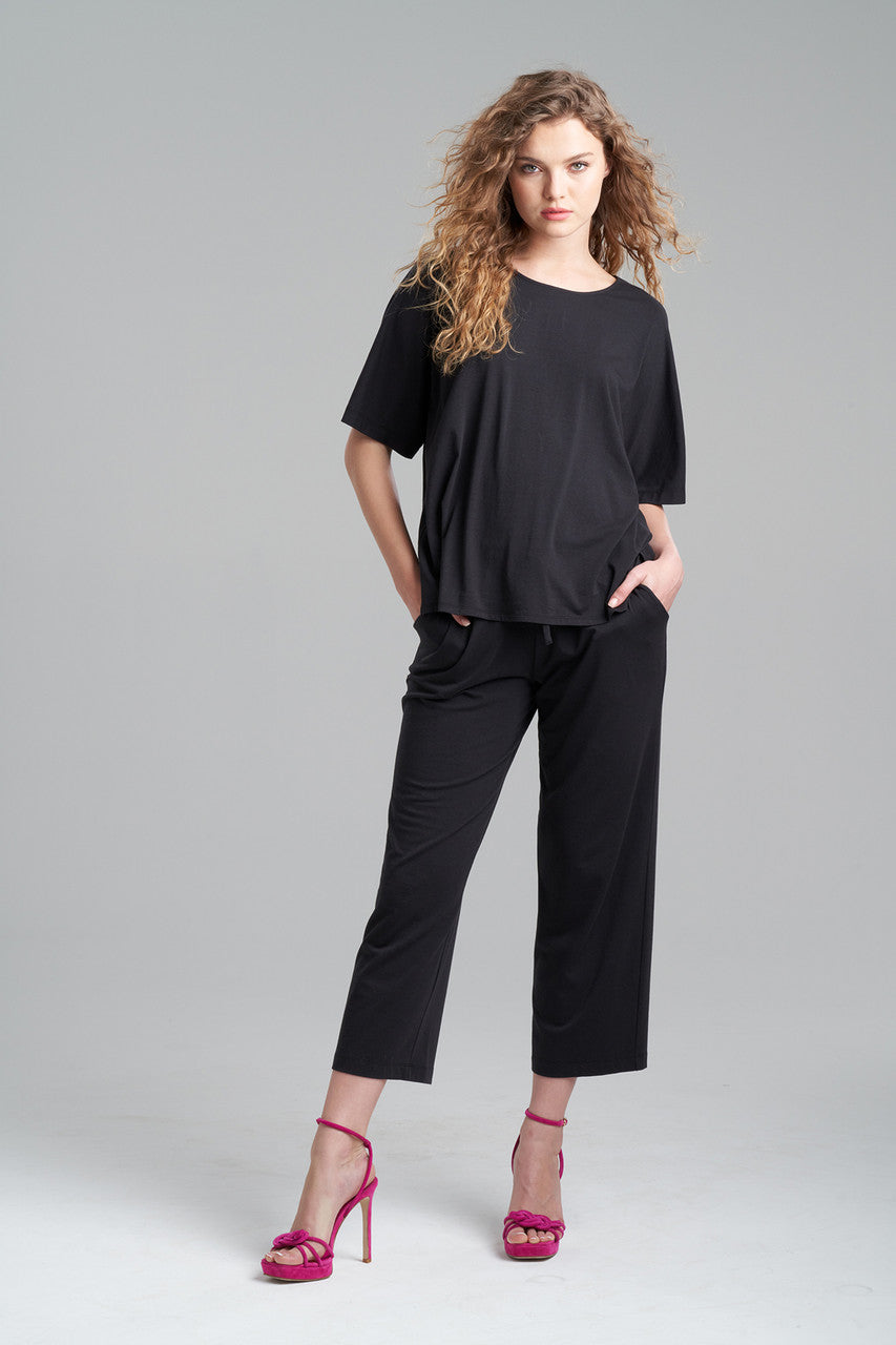 NATORI Buy Ease Short Sleeve Top in Black Online