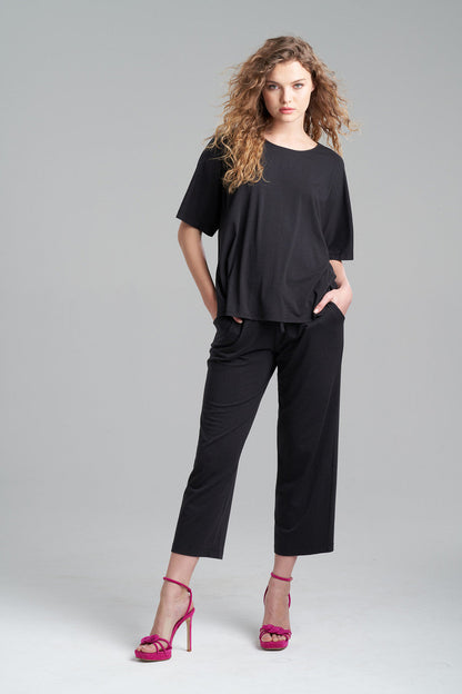 NATORI Buy Ease Short Sleeve Top in Black Online
