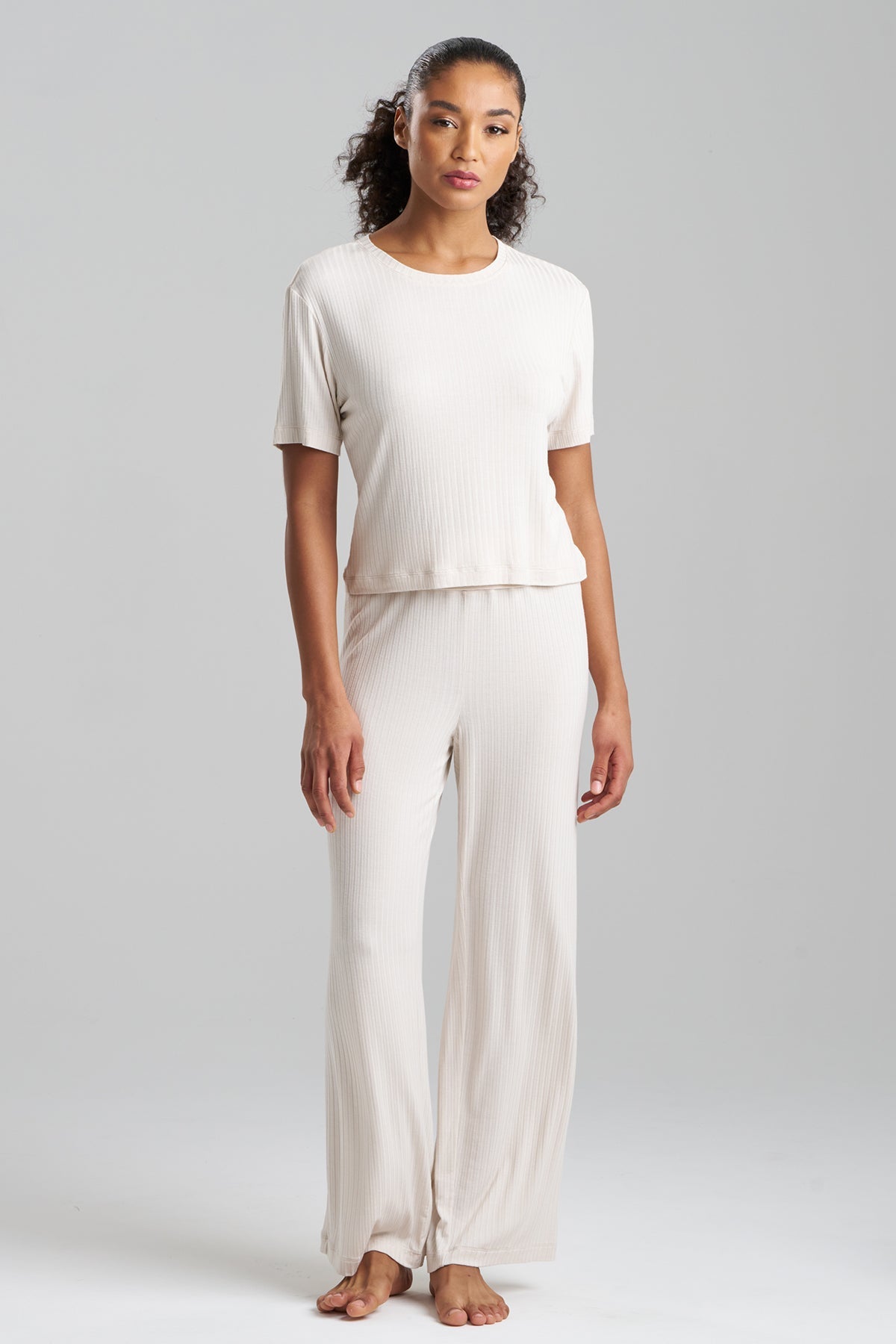 NATORI Skye Rib Ease Short Sleeve Top