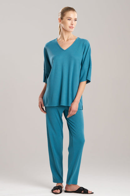 NATORI Tranquility Waffle V-Neck Top