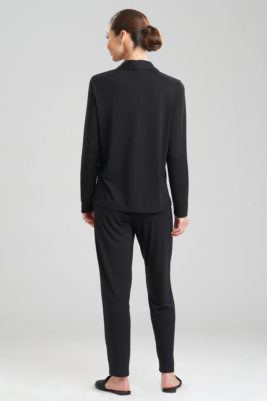 NATORI Buy Shangri-La TENCEL™ Long Sleeve Notch PJ in Black Online