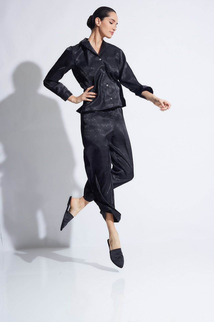 NATORI Buy Infinity Jacquard PJ in Black Online
