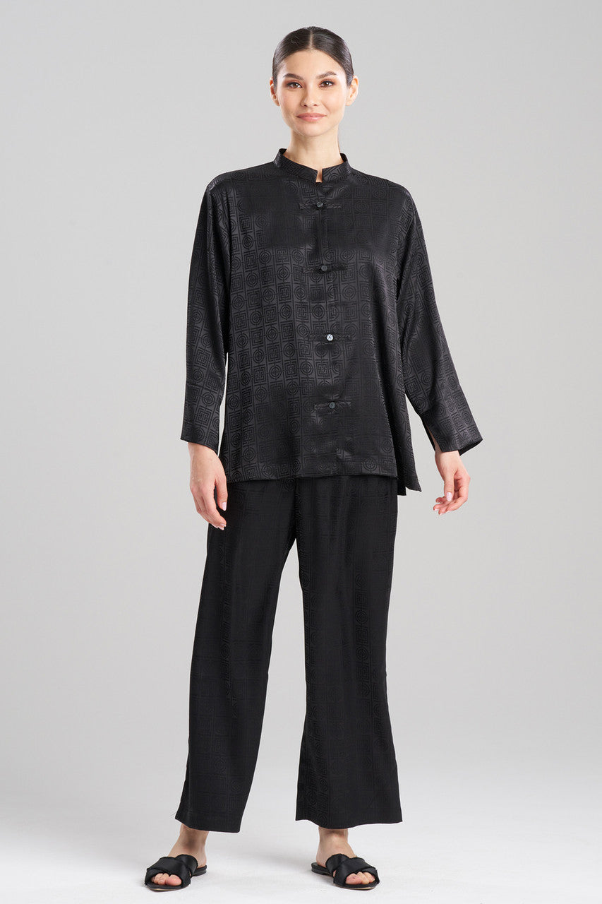 NATORI Buy Infinity Jacquard Mandarin PJ in Black Online