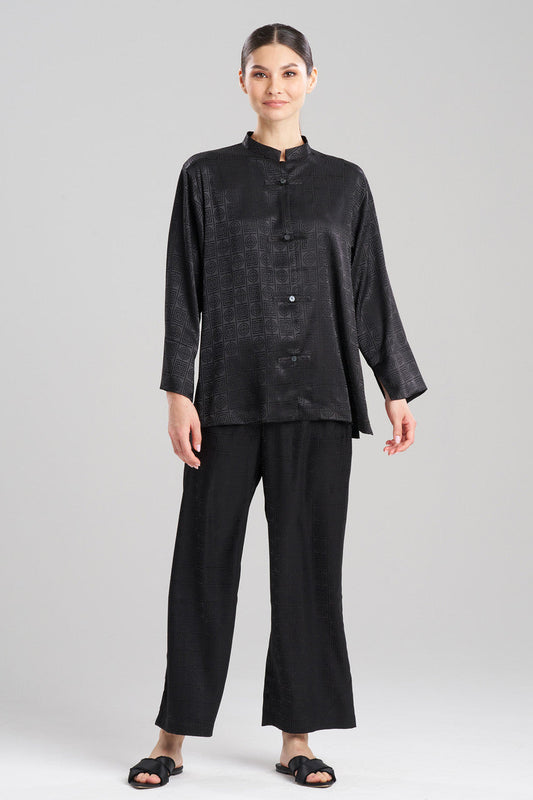 NATORI Buy Infinity Jacquard Mandarin PJ in Black Online