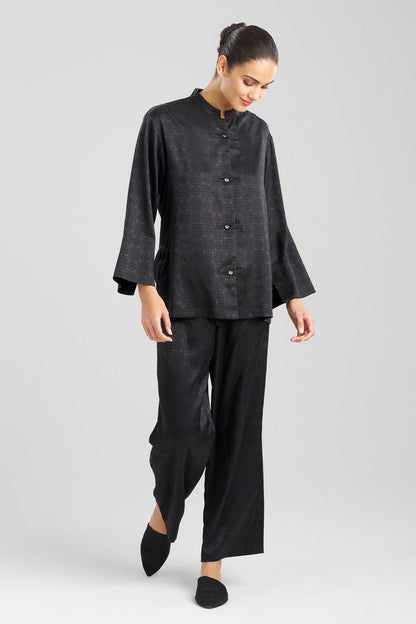 NATORI Buy Infinity Jacquard Mandarin PJ in Black Online