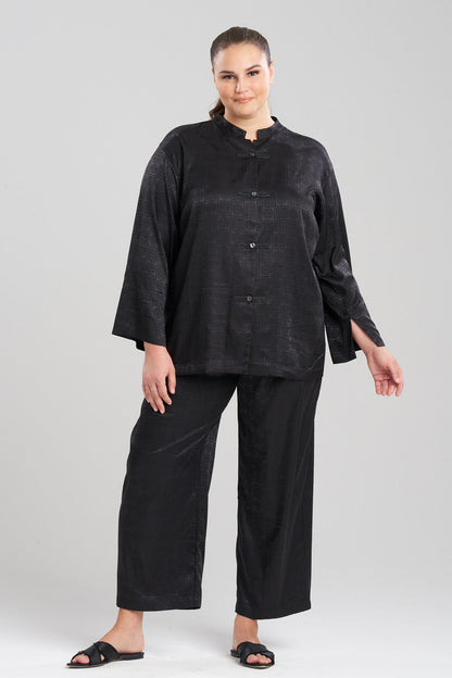 NATORI Buy Infinity Jacquard Mandarin PJ in Black Online