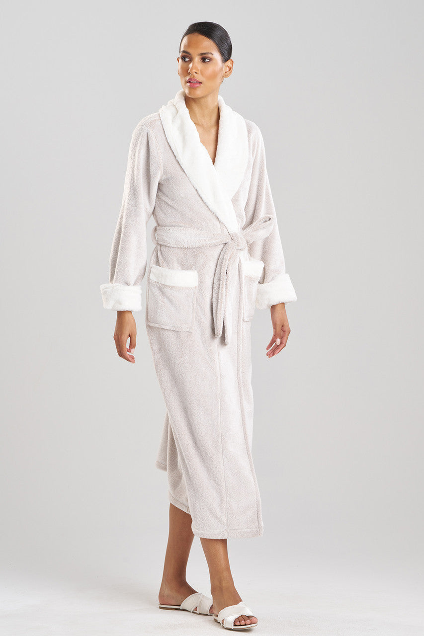 NATORI Buy Frosted Faux Fur Robe in Cashmere Online