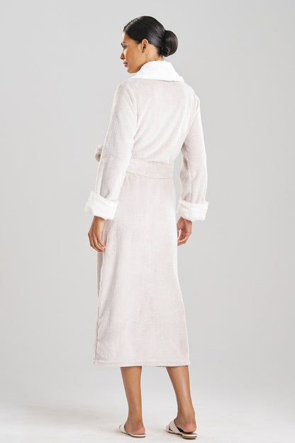 NATORI Buy Frosted Faux Fur Robe in Cashmere Online