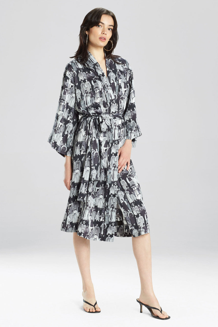 NATORI Buy Dynasty Robe in Black/Grey Online