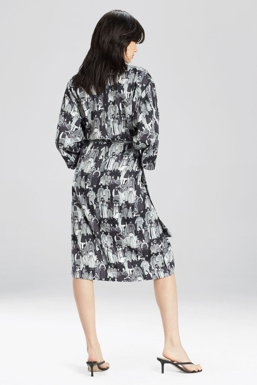 NATORI Buy Dynasty Robe in Black/Grey Online