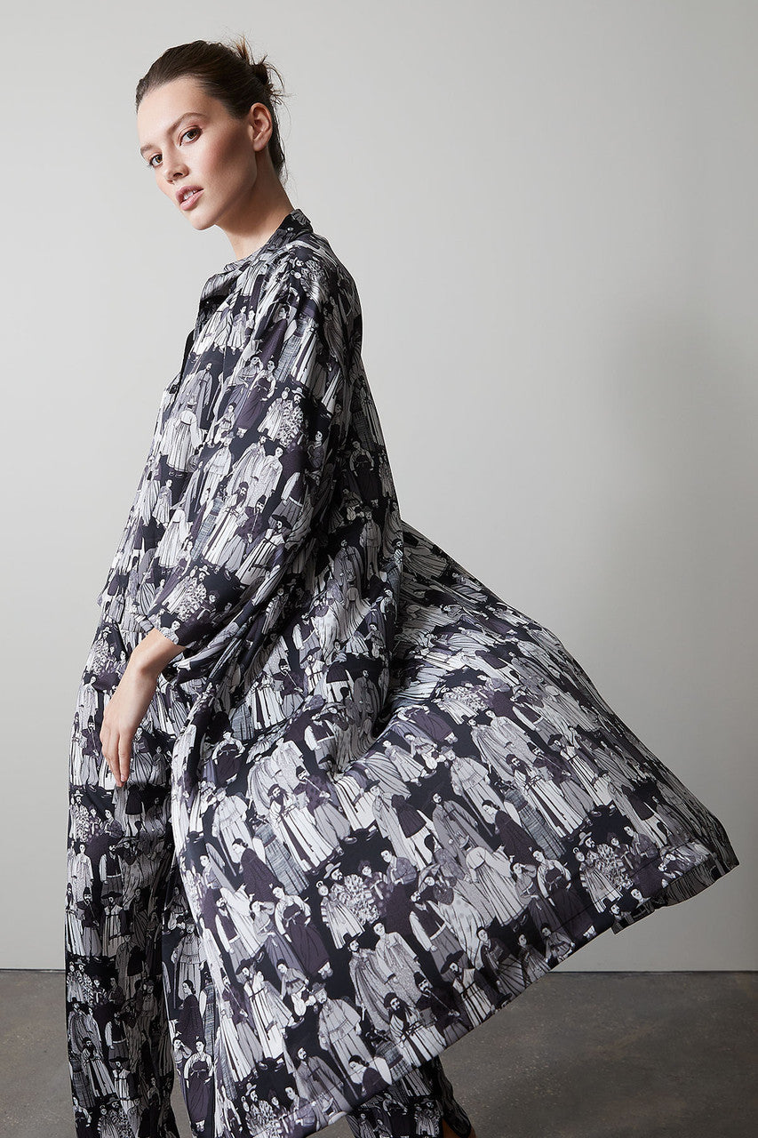 NATORI Buy Dynasty Robe in Black/Grey Online