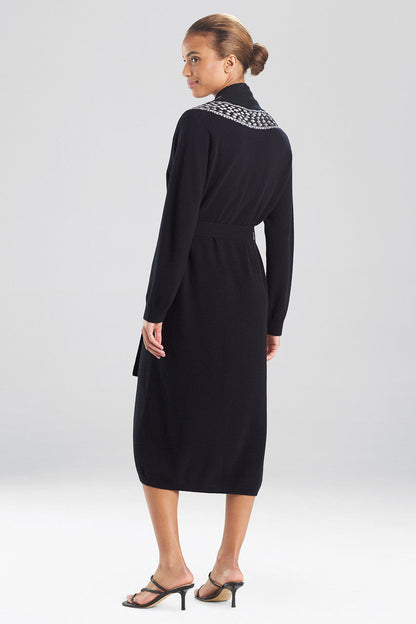 NATORI Buy Cashmere Embroidered Dragon Robe in Black Online