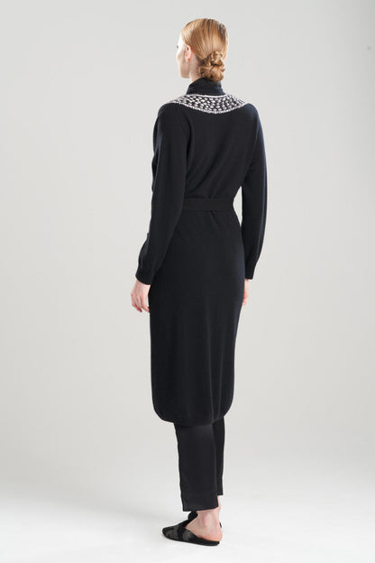 NATORI Buy Cashmere Embroidered Dragon Robe in Black Online