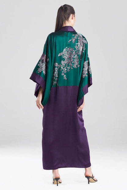 NATORI Buy Chinoiserie Embroidery Silk Robe in Juniper Online