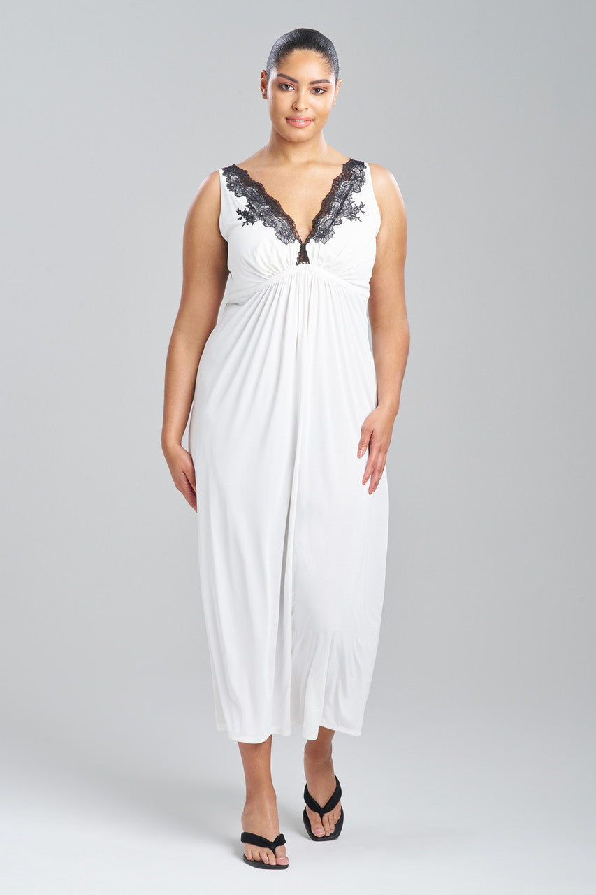 NATORI Buy Enchant Lace Applique Gown in Ivory/Black Online
