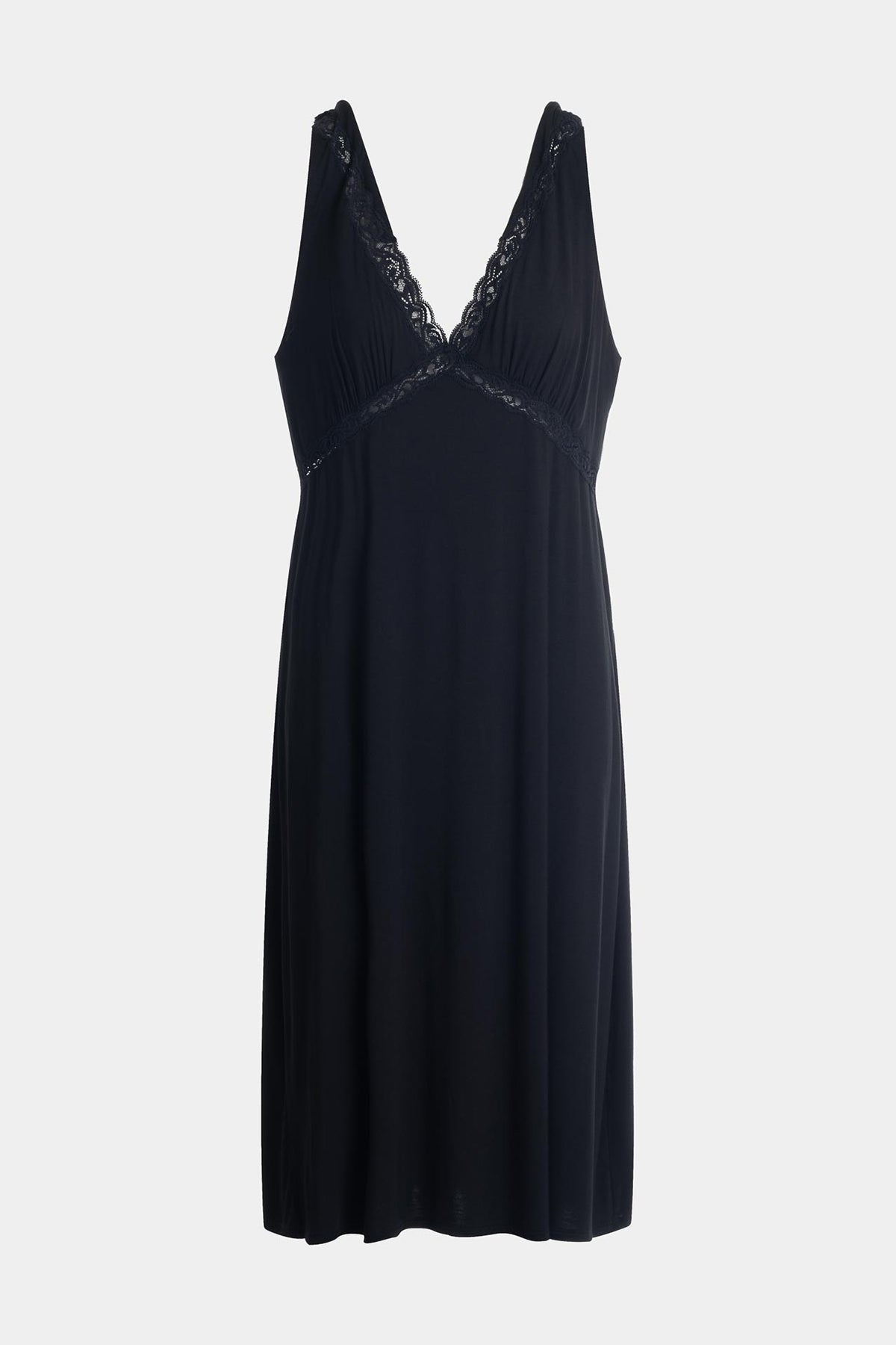 NATORI Buy Feathers Essentials Lenzing™ Ecovero™ Viscose Lace Applique Slip Dress in Black Online