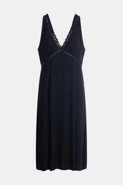 NATORI Buy Feathers Essentials Lenzing™ Ecovero™ Viscose Lace Applique Slip Dress in Black Online