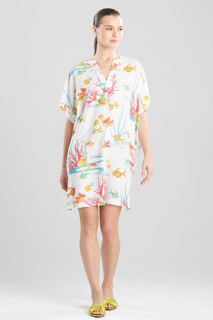 NATORI Ocean's Embrace Printed Challis Sleepshirt