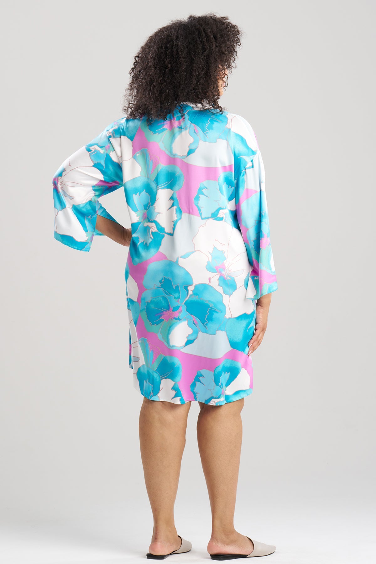 NATORI Floria Printed Satin Sleepshirt