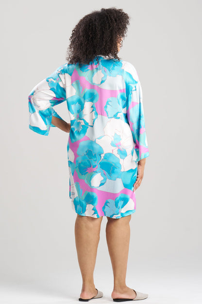 NATORI Floria Printed Satin Sleepshirt