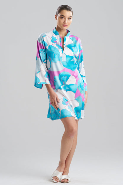 NATORI Floria Printed Satin Sleepshirt