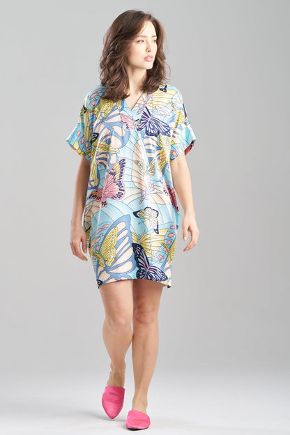 NATORI Papillon Printed Satin Sleepshirt