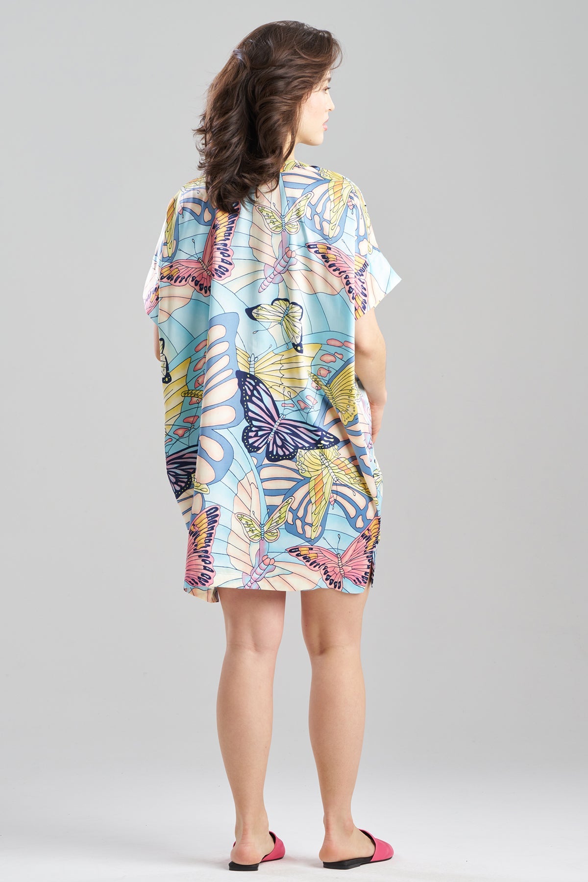NATORI Papillon Printed Satin Sleepshirt