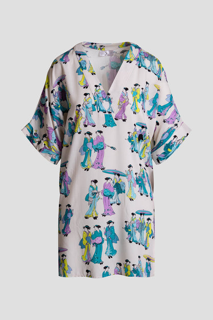 NATORI Geisha Challis V-Neck Sleepshirt
