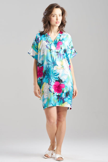 NATORI Viva Printed Satin Sleepshirt