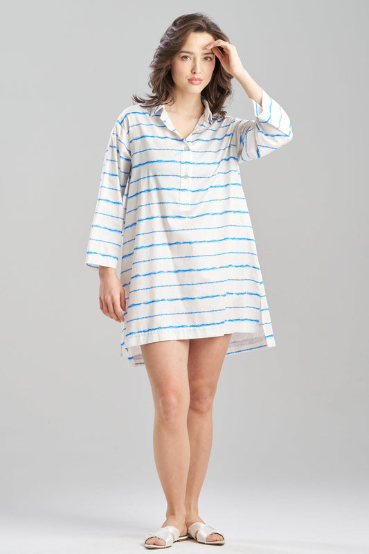 NATORI Shibori Cotton Sateen Sleepshirt