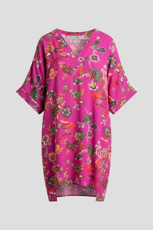 NATORI Fleur Dragon Printed Challis Sleepshirt