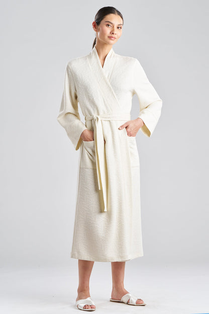 NATORI Quilted Geo Knit Jacquard Robe