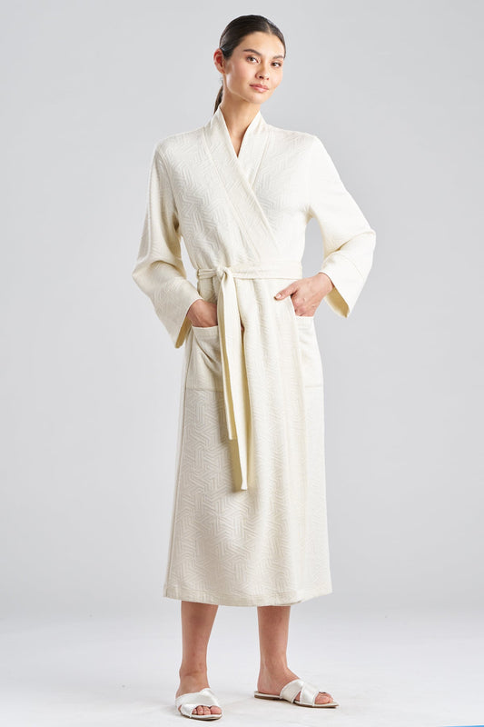 NATORI Quilted Geo Knit Jacquard Robe