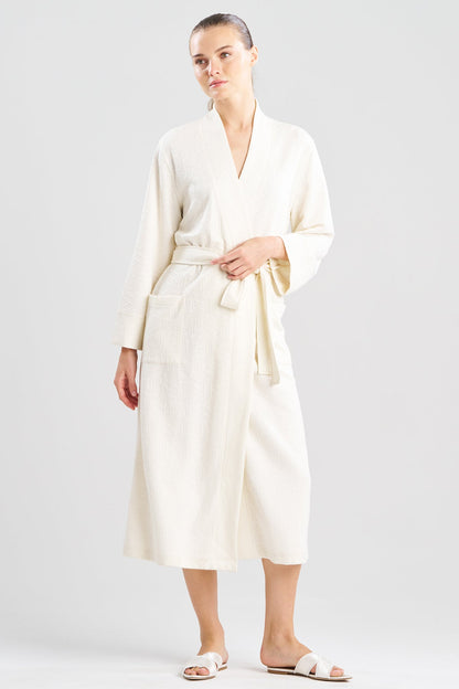 NATORI Quilted Geo Knit Jacquard Robe