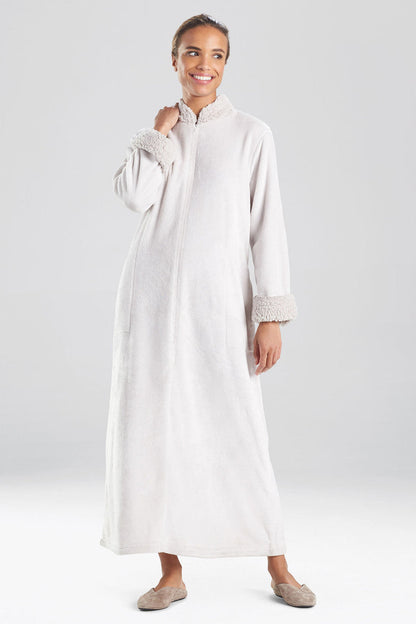 NATORI Buy Plush Sherpa Zip Lounger in Bone Online