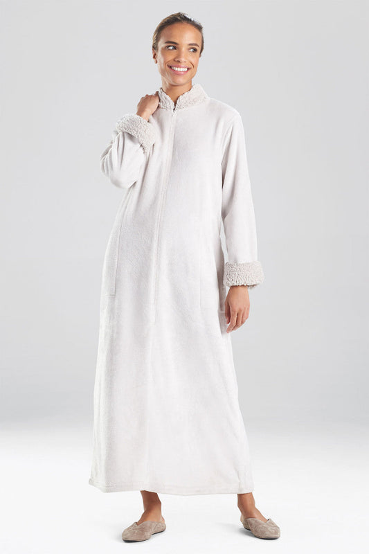 NATORI Buy Plush Sherpa Zip Lounger in Bone Online