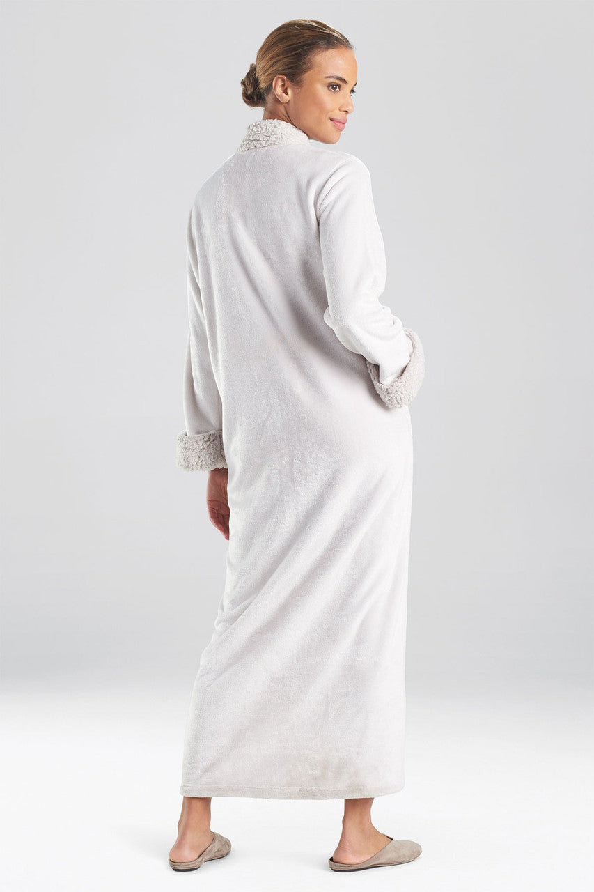 NATORI Buy Plush Sherpa Zip Lounger in Bone Online