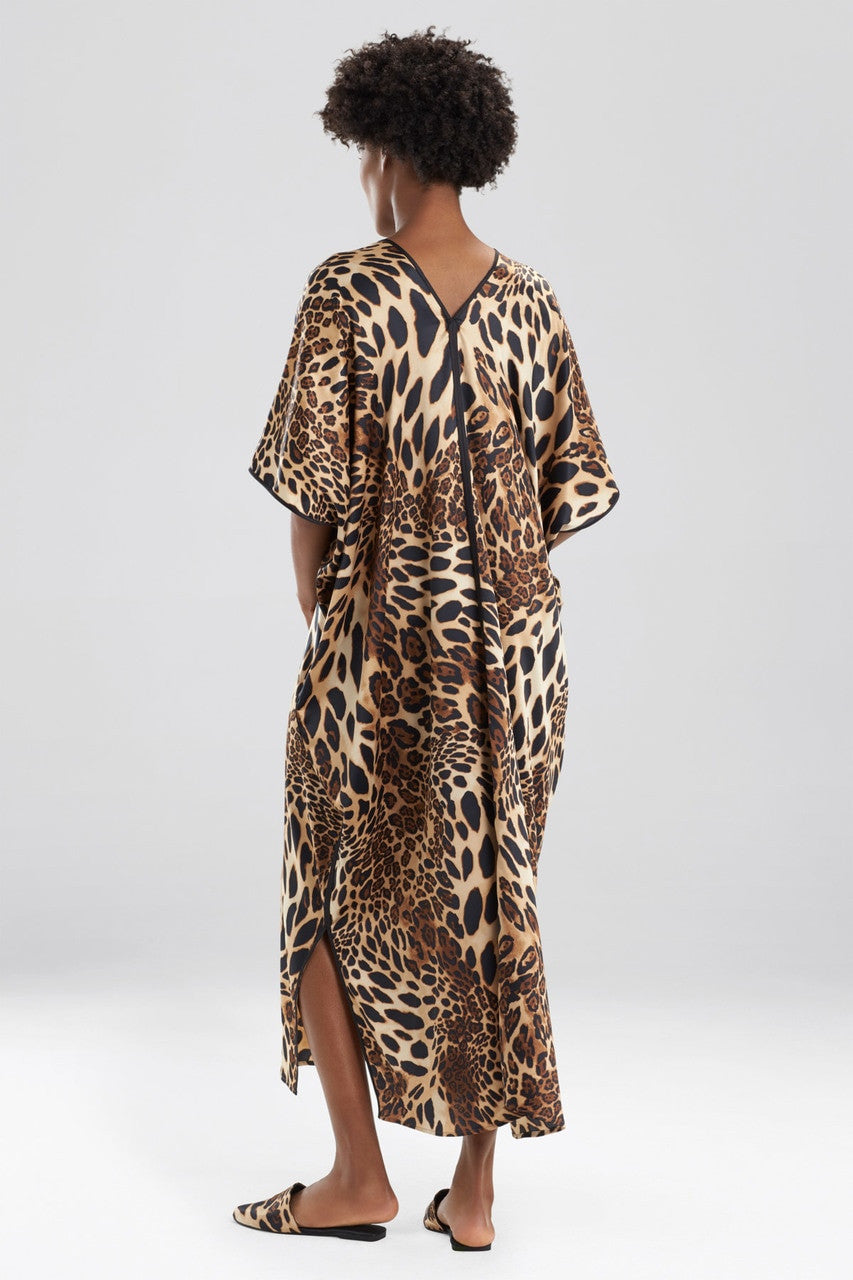 NATORI Buy Luxe Leopard Caftan in Chestnut Online