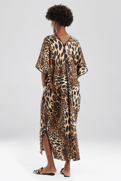 NATORI Buy Luxe Leopard Caftan in Chestnut Online