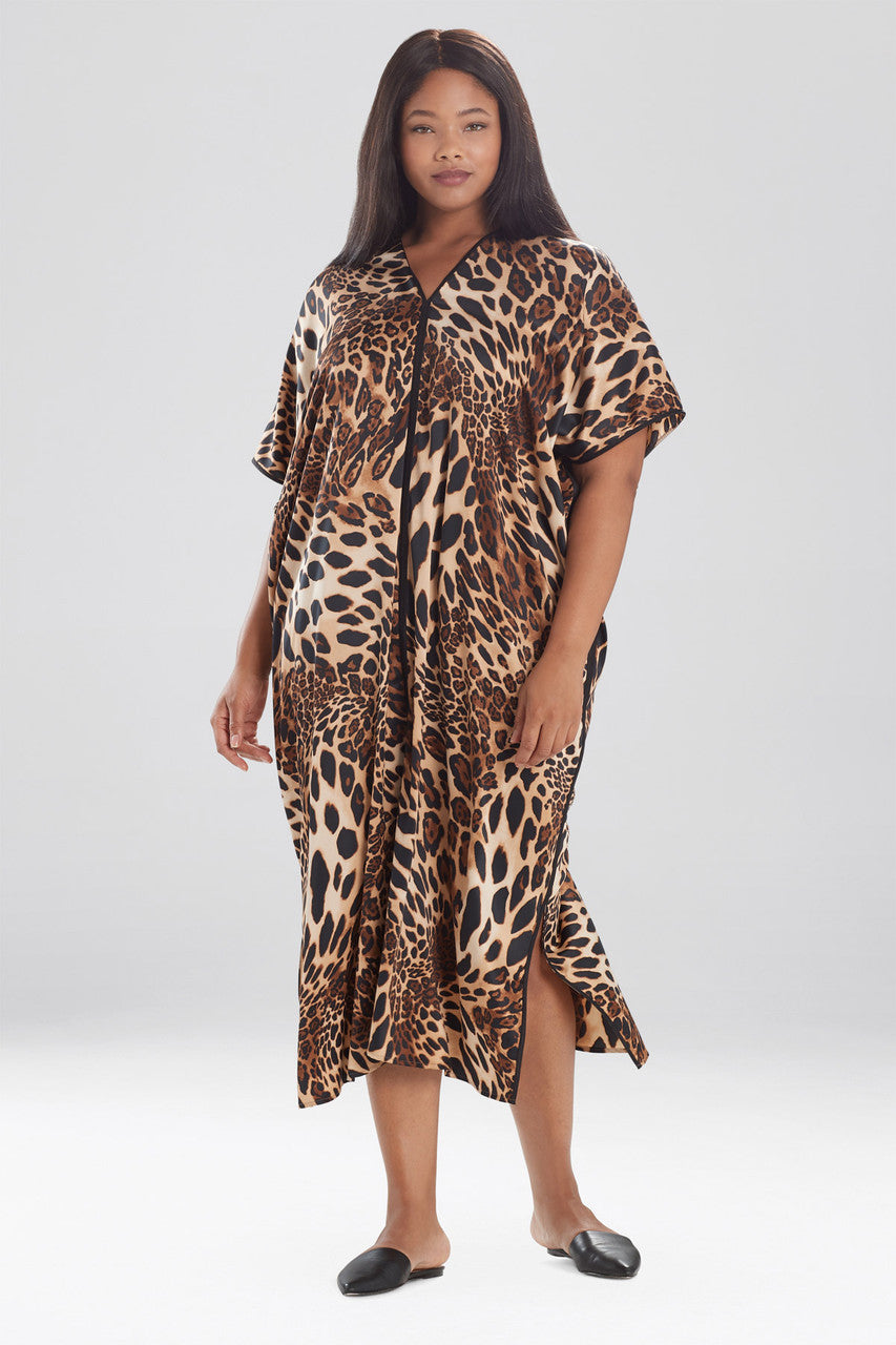 NATORI Buy Luxe Leopard Caftan in Chestnut Online