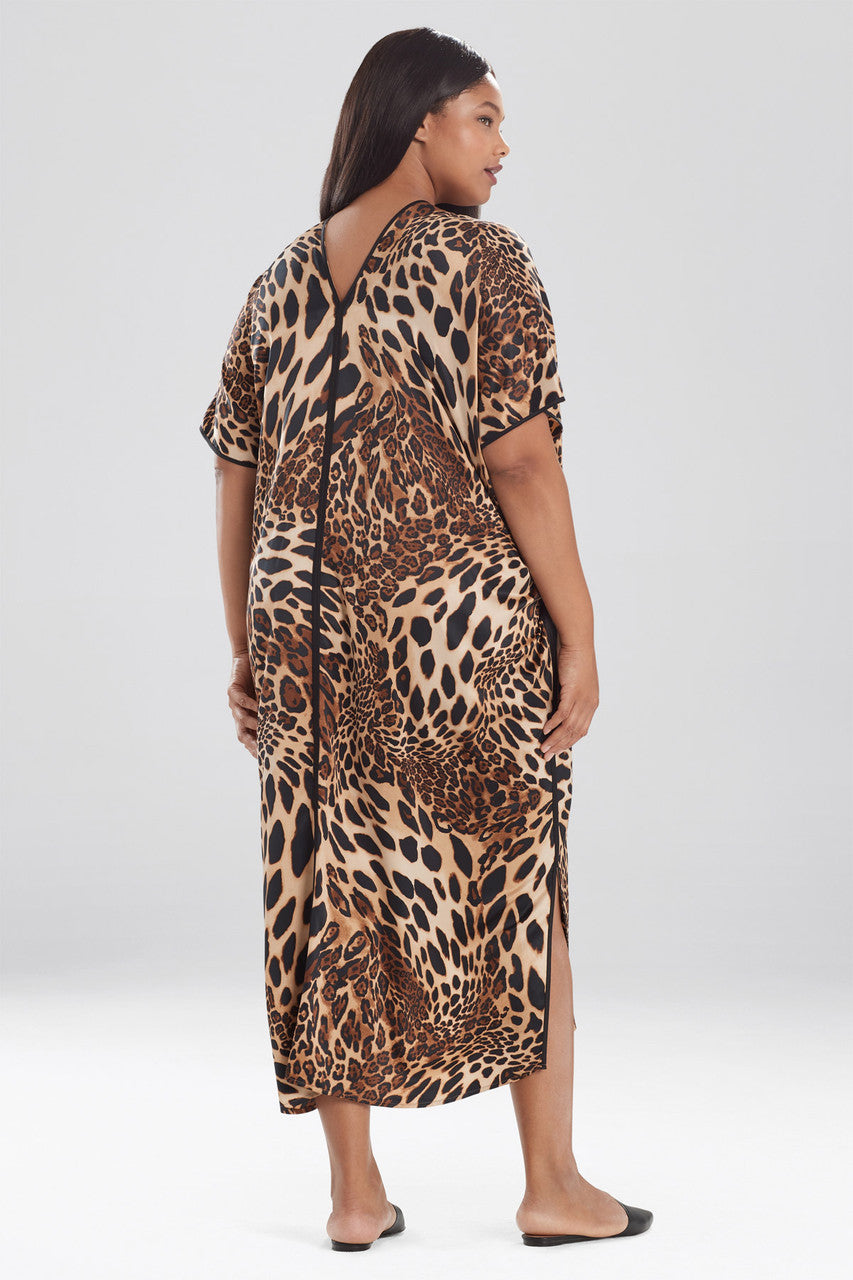 NATORI Buy Luxe Leopard Caftan in Chestnut Online