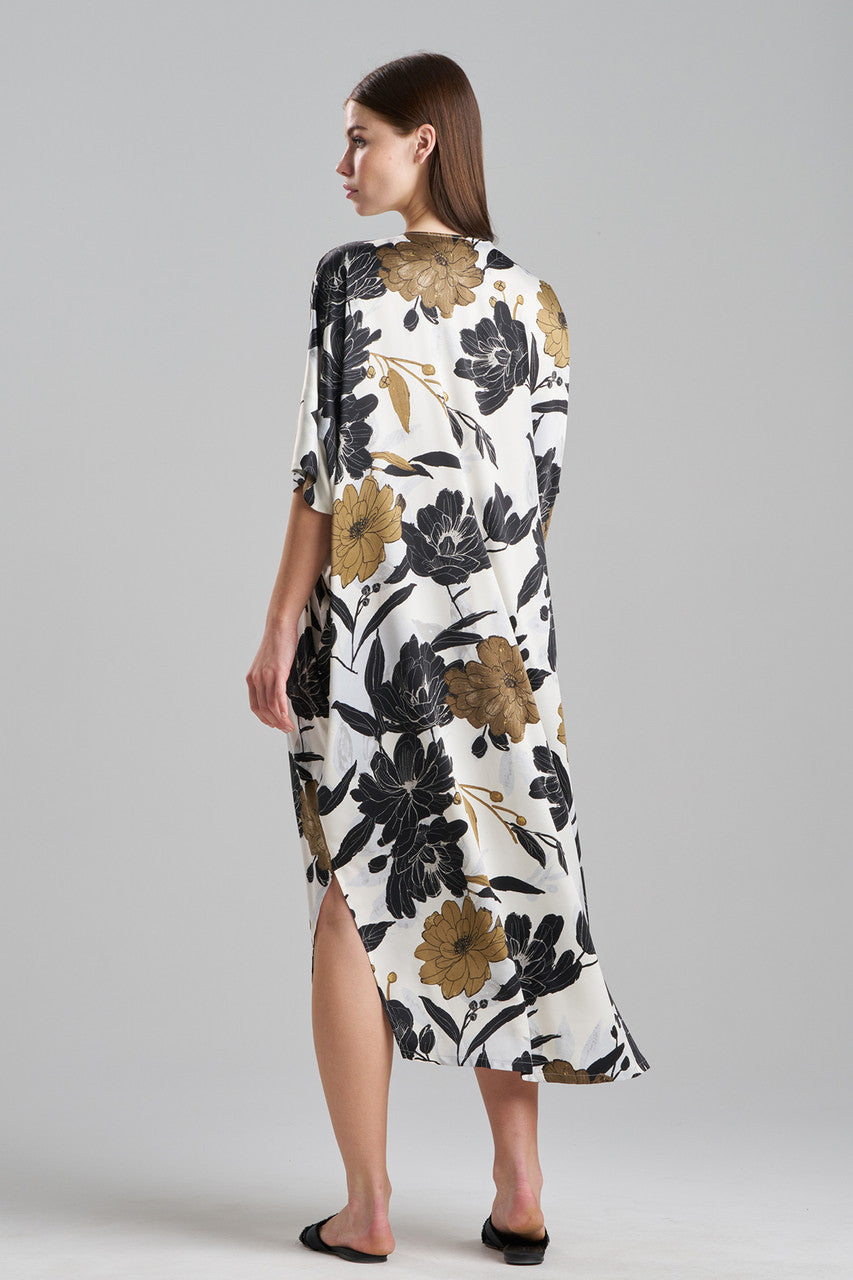 NATORI Buy Peony Blossom V-Neck Caftan in Neutral Online