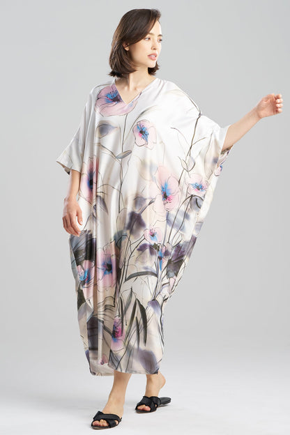 NATORI Hiyaku Printed Charmeuse Caftan