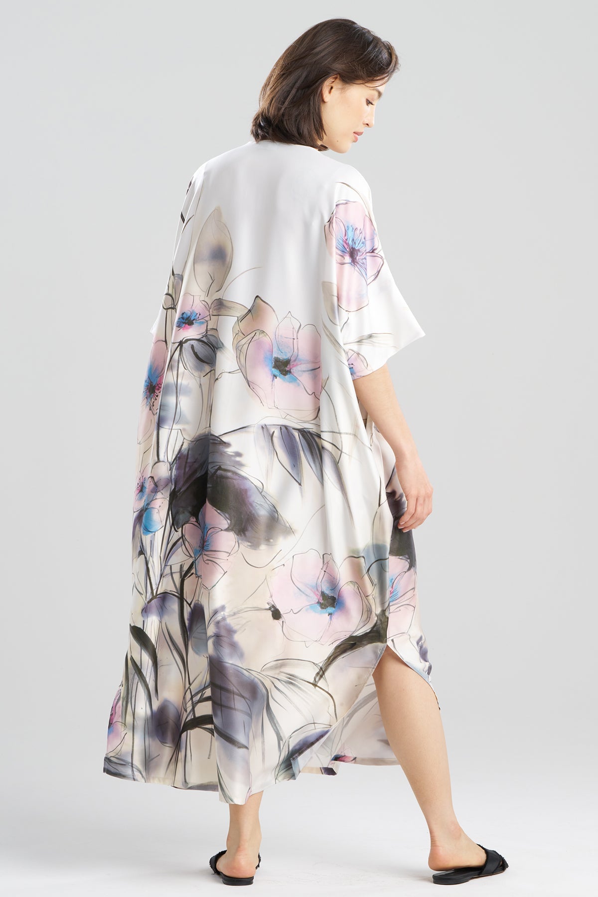 NATORI Hiyaku Printed Charmeuse Caftan
