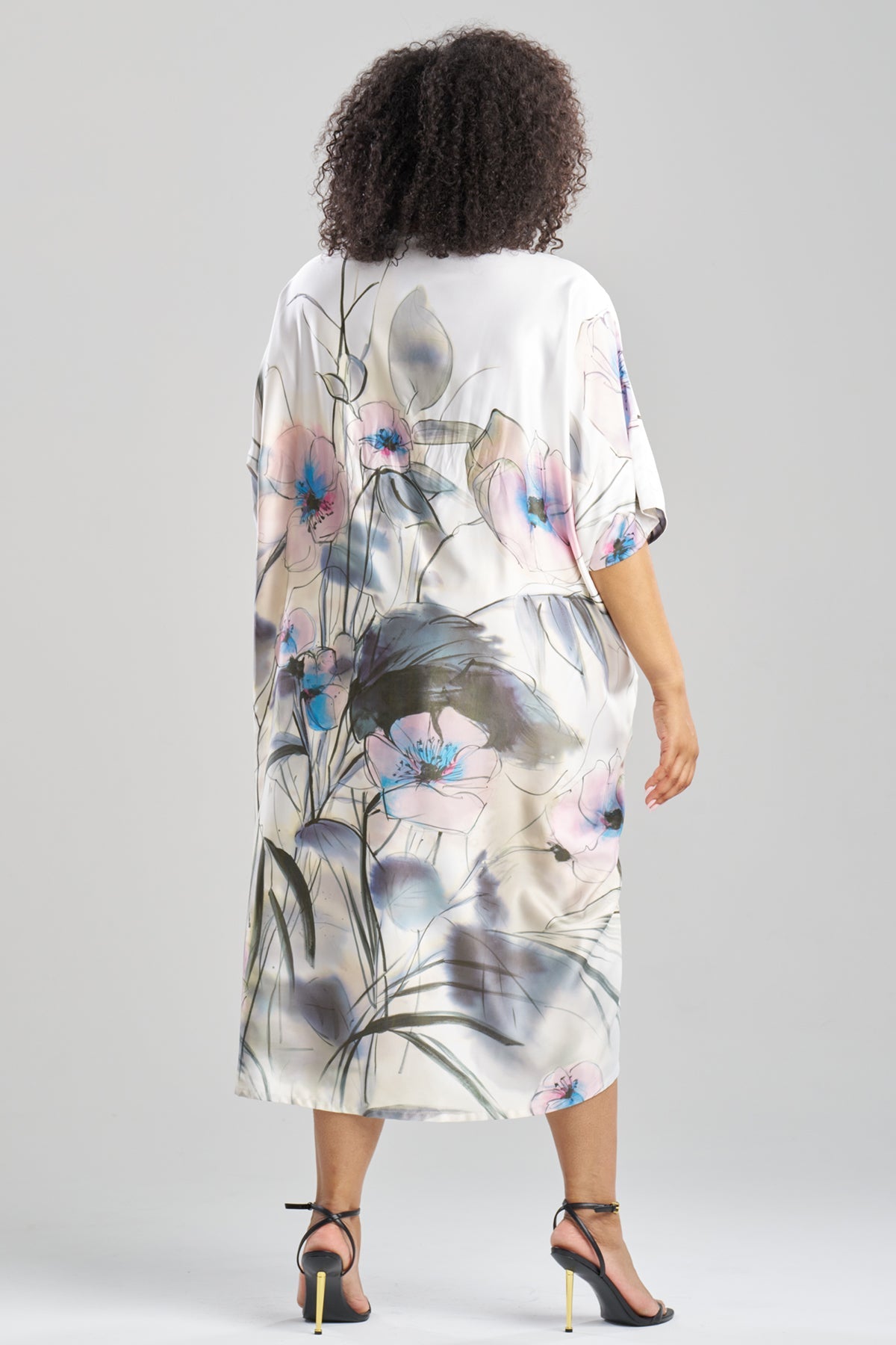 NATORI Hiyaku Printed Charmeuse Caftan