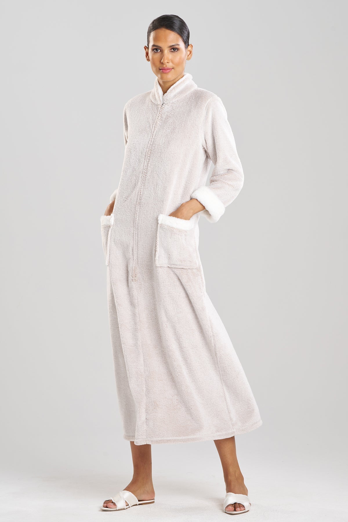 NATORI Buy Frosted Faux Fur Lounger in Cashmere Online