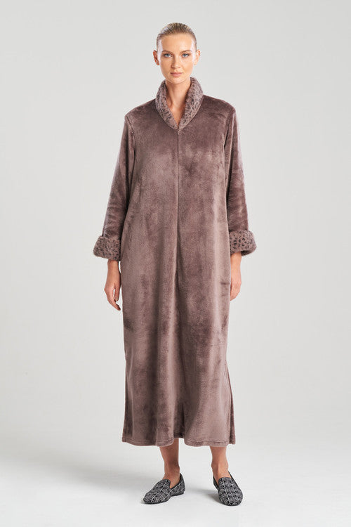 NATORI Buy Plush Faux Lynx Lounger in Truffle Online