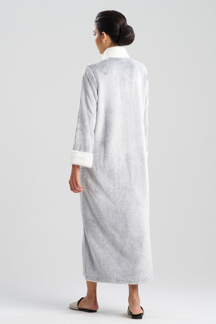 NATORI Buy Frosted Cashmere Mandarin Zip Lounger in Black Online