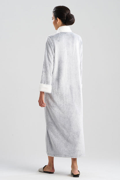 NATORI Buy Frosted Cashmere Mandarin Zip Lounger in Black Online