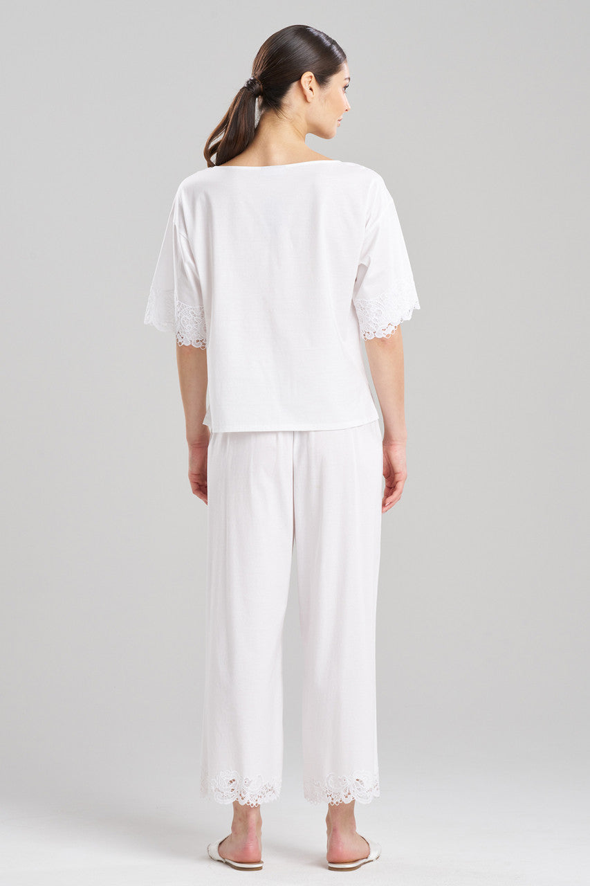 NATORI Buy Bliss Harmony Lace Applique T-Shirt in White Online